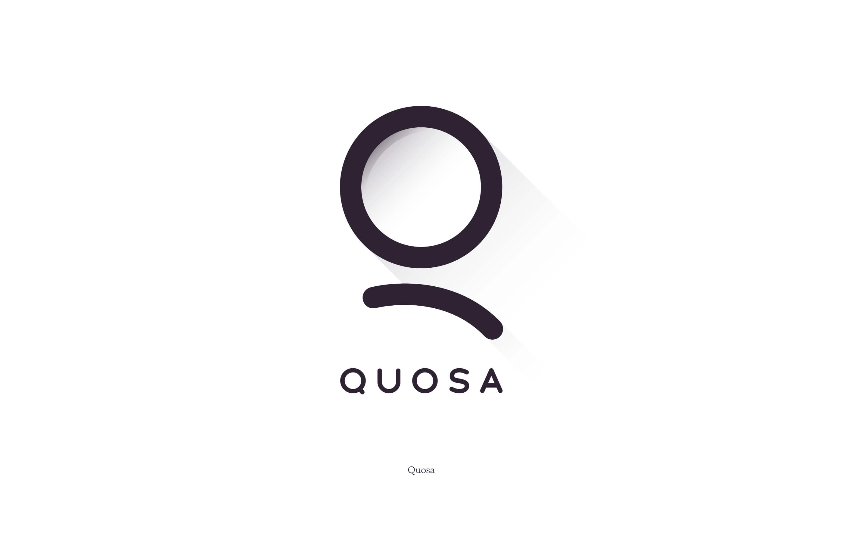 Black QUOSA logo design on a white background