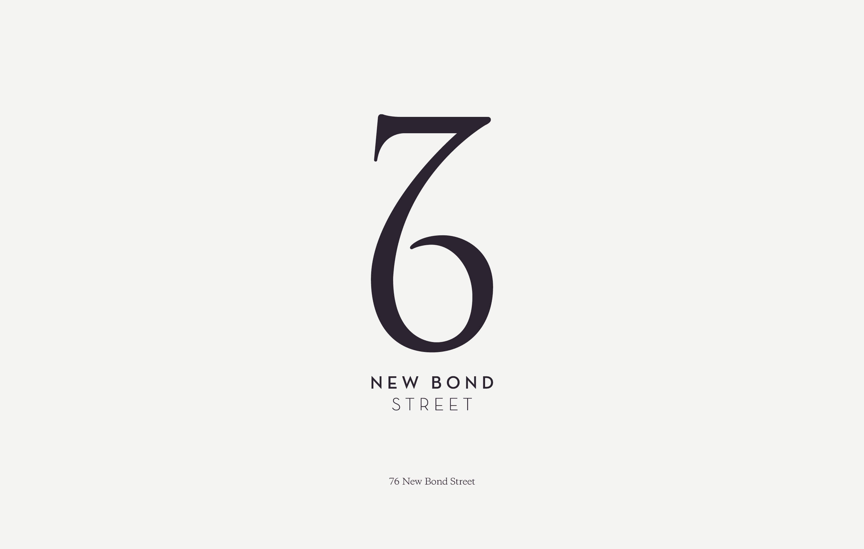 Black 76 New Bond Street branding on a grey background