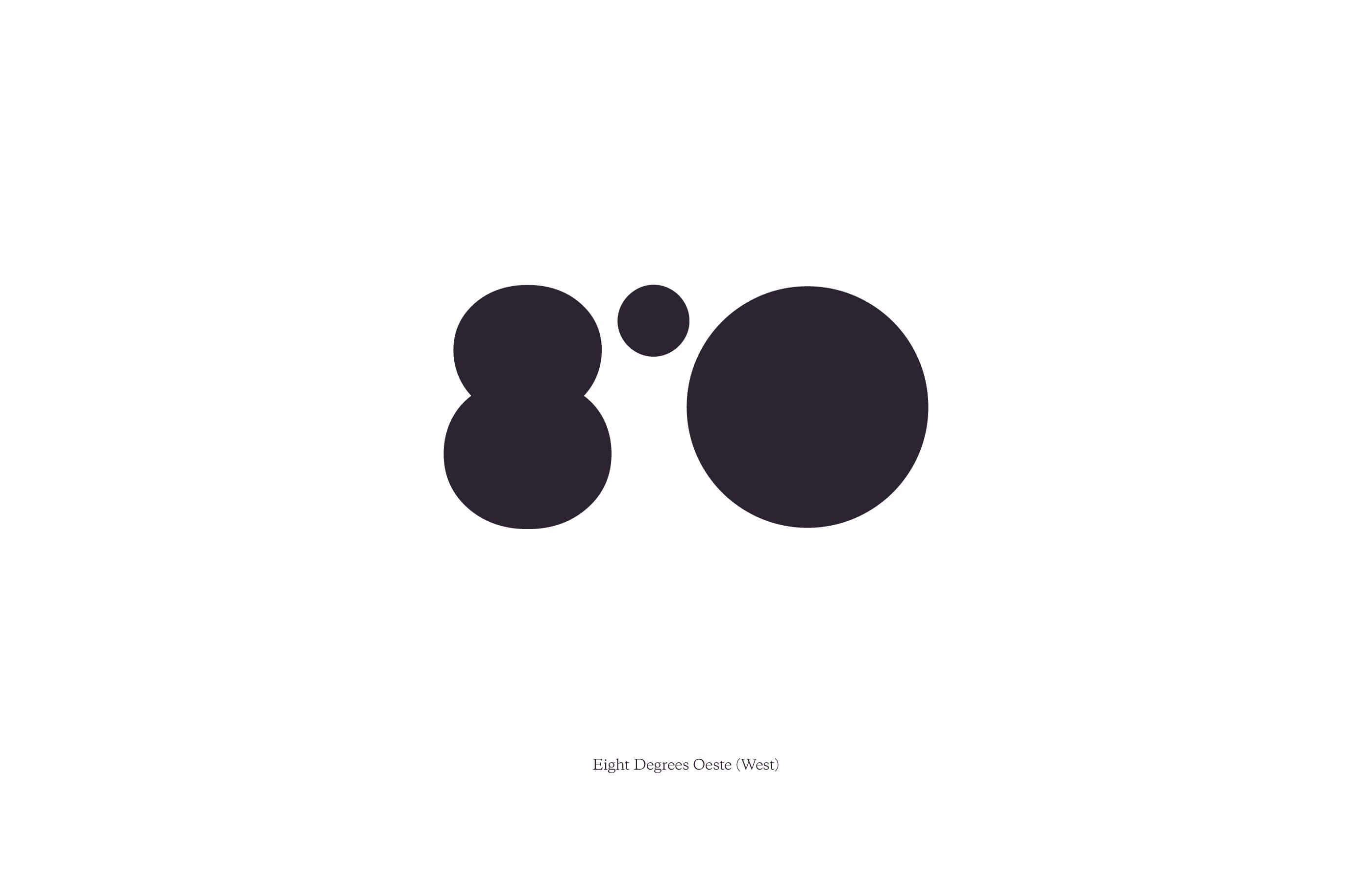 Black Eight Degrees Oeste logo design on a white background