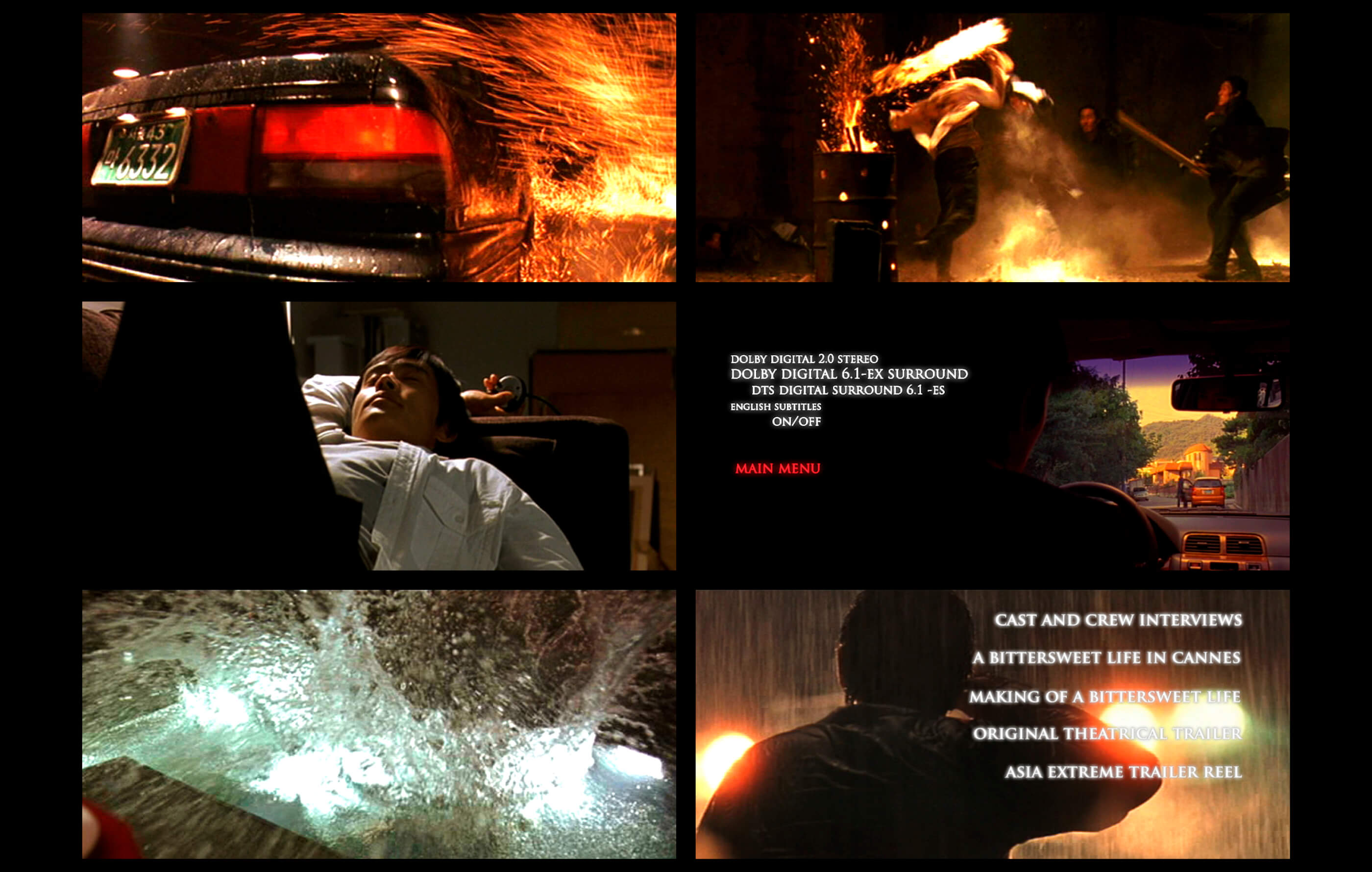 Six shots from the A Bittersweet Life film and interactive DVD menus, released by Sony Pictures
