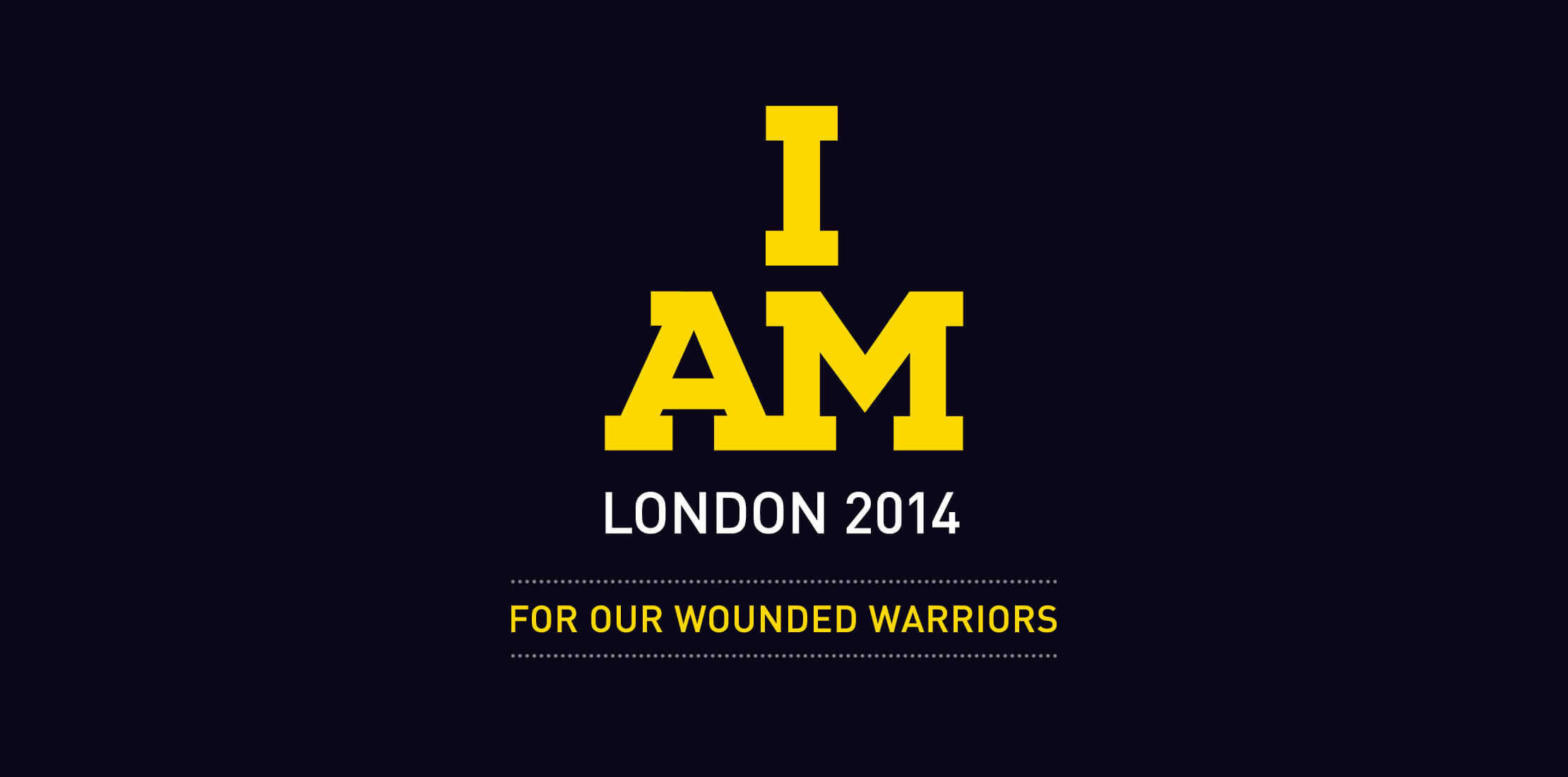 I Am London 2014 Invictus logo in yellow and white on a black background