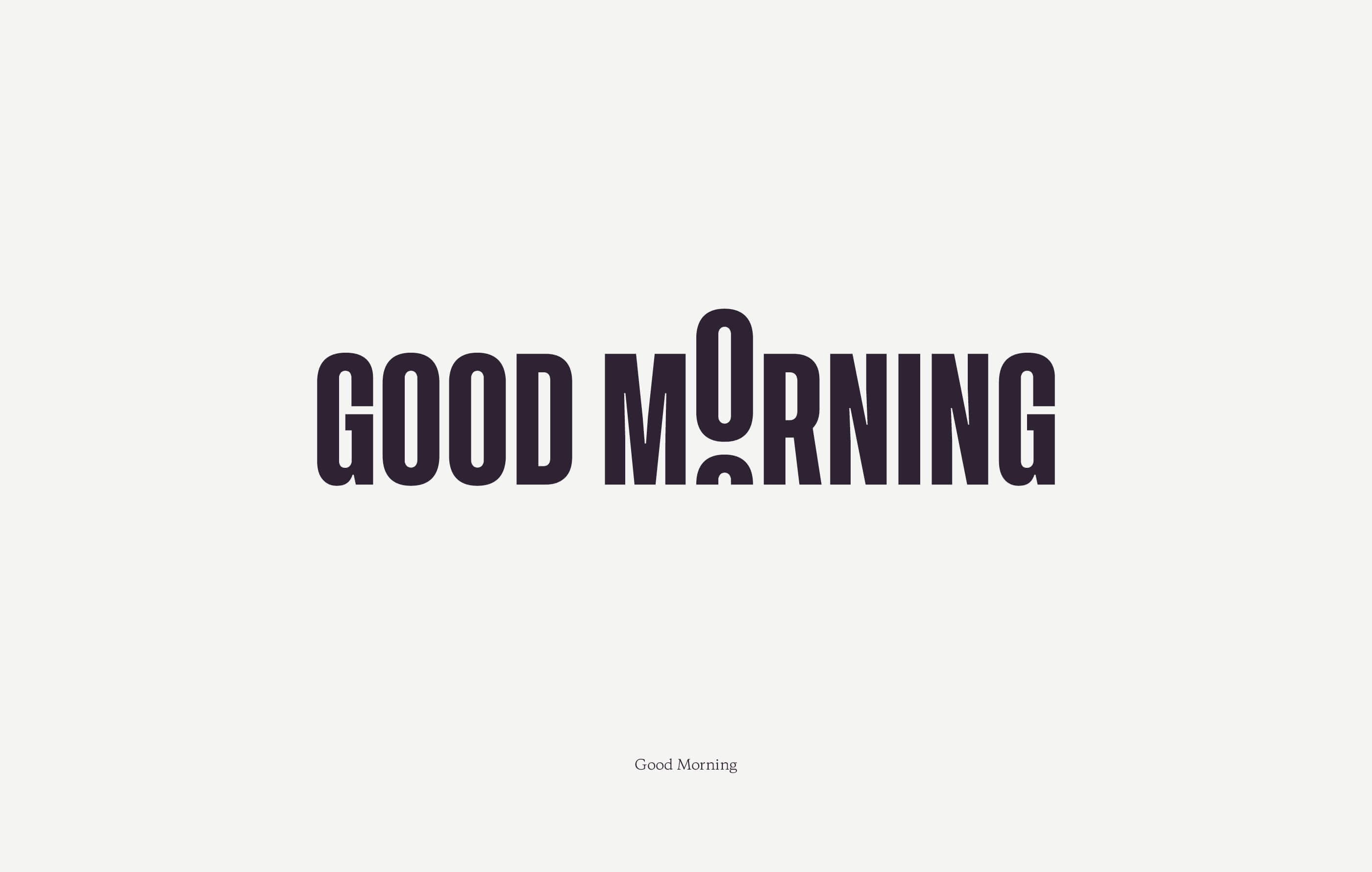 Black Good Morning logo design on a grey background